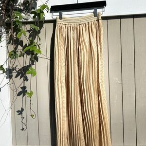 Elegant Vintage Beige & Navy Polka Dot Pants